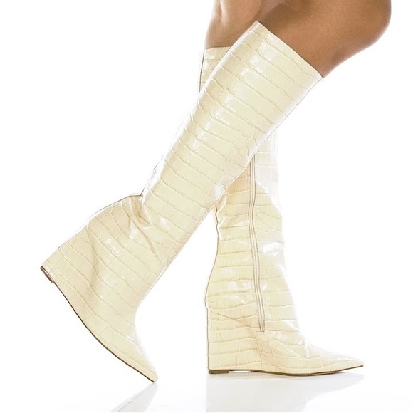 Price Firm - SCHUTZ Leather Wedge Boots